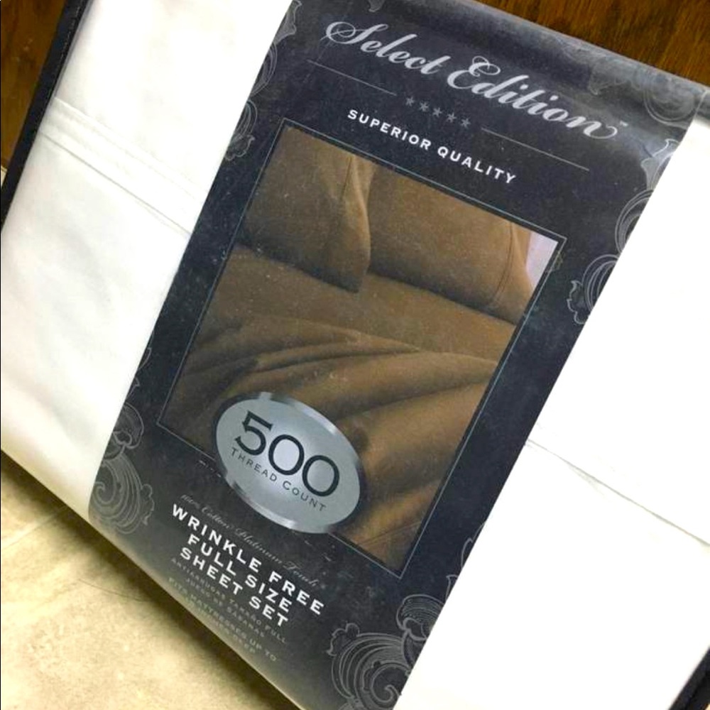 500 thread count full sheet set white